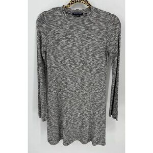 American Eagle Outfitters Womens Grey Ribbed Long Sleeve Sweater Dress